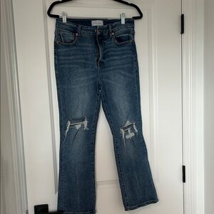 Dear John Blue Flare Jeans with Distressed Details